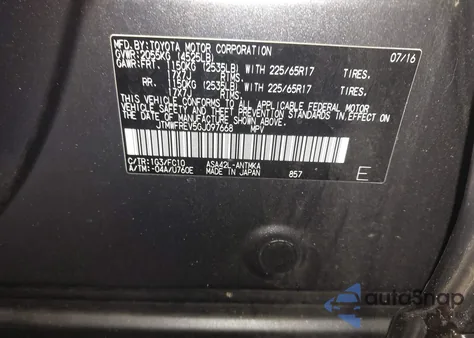 2016 Toyota Rav4 Xle from USA, damaged, VIN JTMWFREV5GJ097668